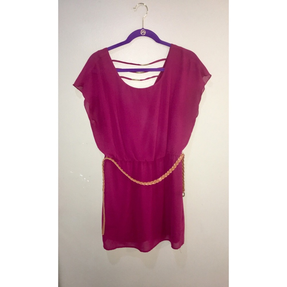 Cute Casual Burgundy Dress
